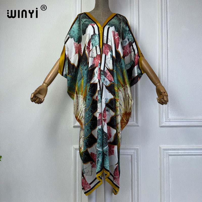 WINYI Summer african V-neck dr - Robe Silk Women review and price