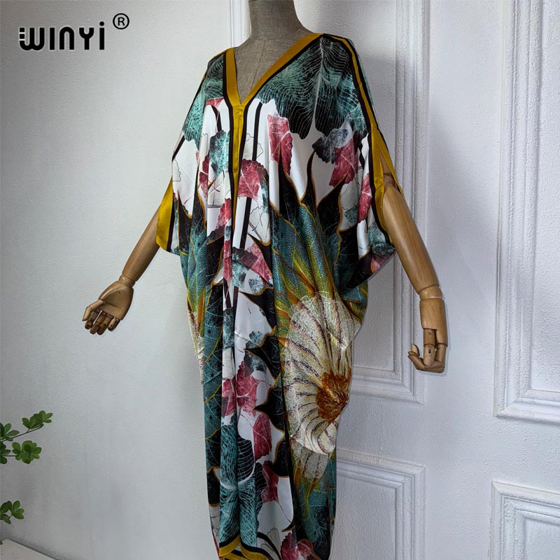 WINYI Summer african V-neck dr - Robe Silk Women review and price