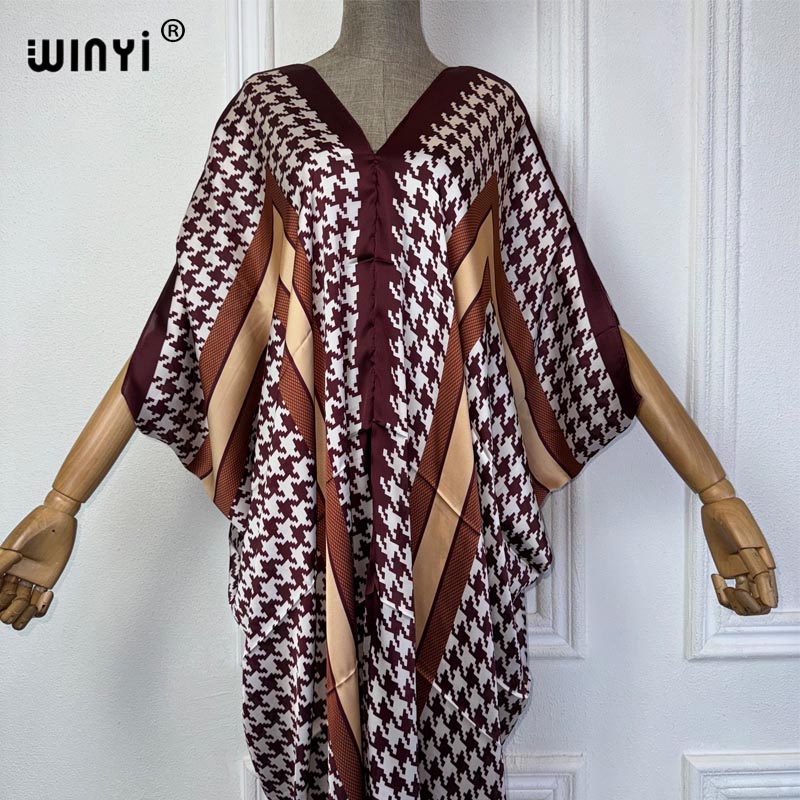 WINYI Summer african V-neck dr - Robe Silk Women review and price