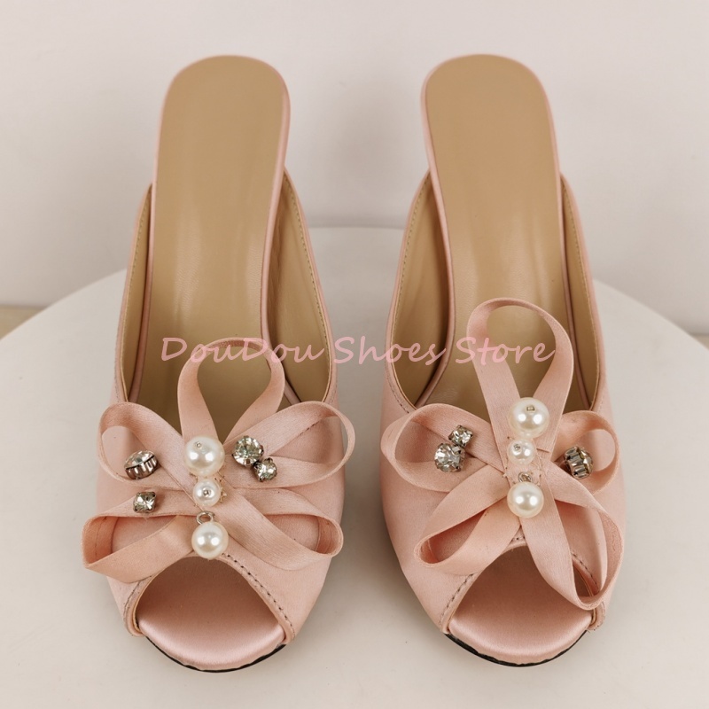 Pink Satin Bow Pearl Rhineston - Slip Dress Satin review and price